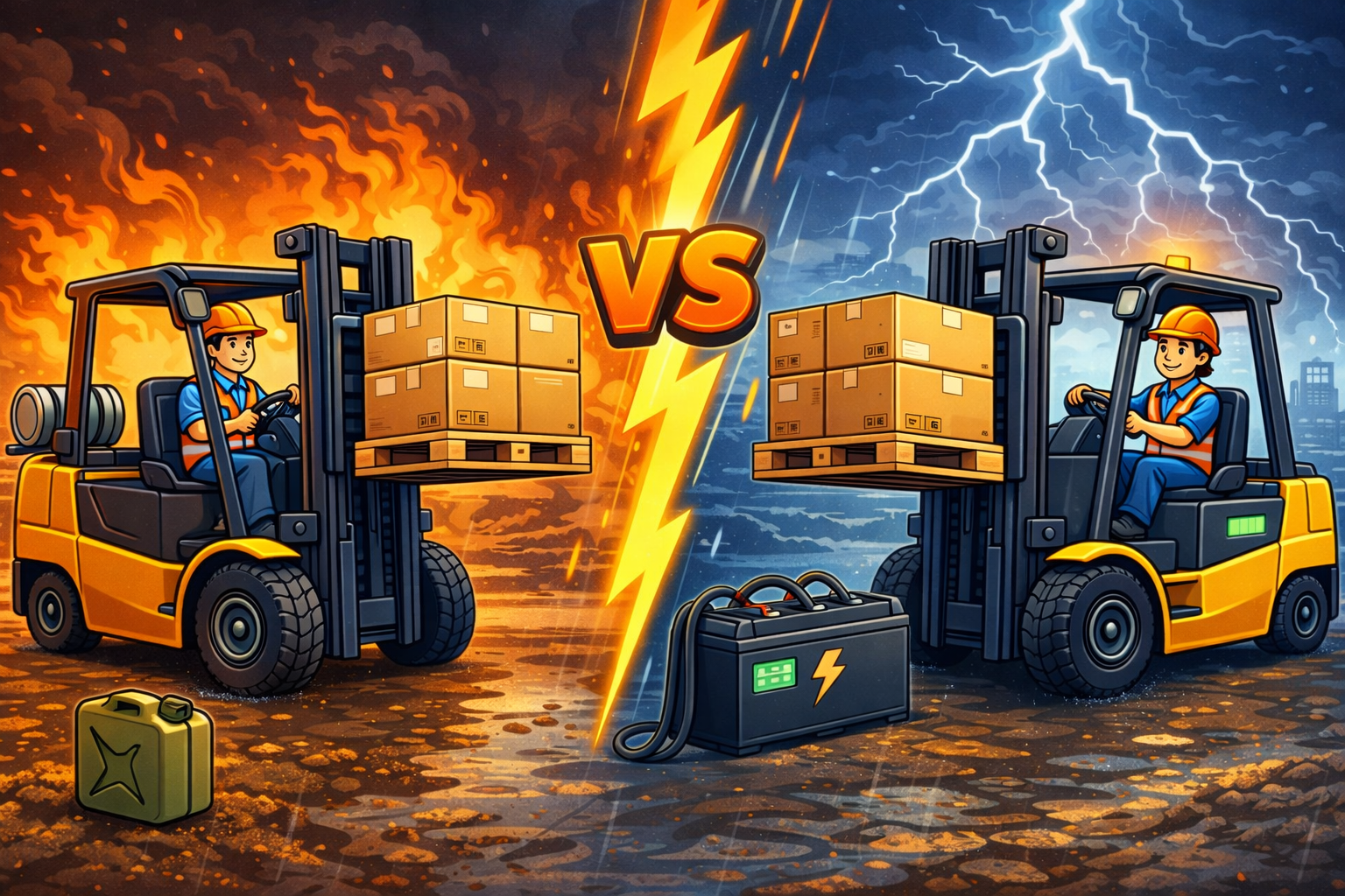 Fuel fired forklifts vs electric forklifts